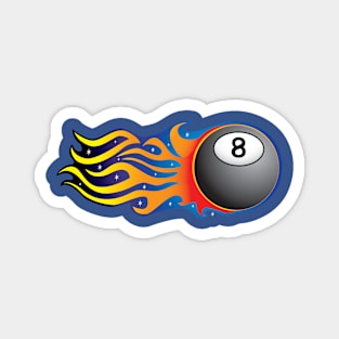 Flaming Eight Ball Magnet