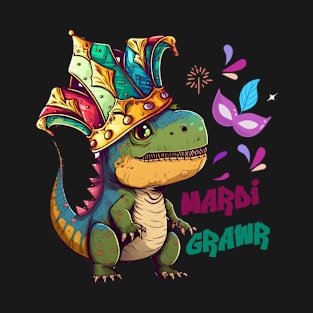 Mardi grawr dinosoar T-Shirt