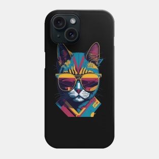 Vintage Vibes and Feline Flair Retro Cool Cat Phone Case