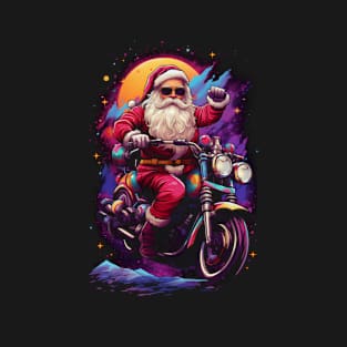 Santa through Space on Bike T-Shirt