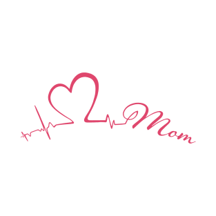 Love Mom Heartbeat Daughter T Shirts T-Shirt