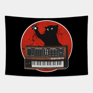 Analog Synthesizer Cat Retro Japan Synths Gift Tapestry