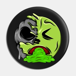 Vomiting Zombie Emoji Pin