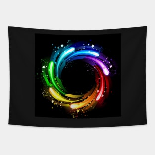 round rainbow banner Tapestry