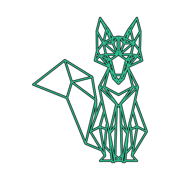 Green Geometric Fox Design by StylishTayla