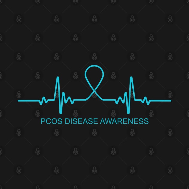 PCOS Awareness Heartbeat - In This Family We Fight Together by BoongMie