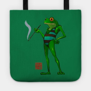 Frog Smoking in Swimsuit Tote