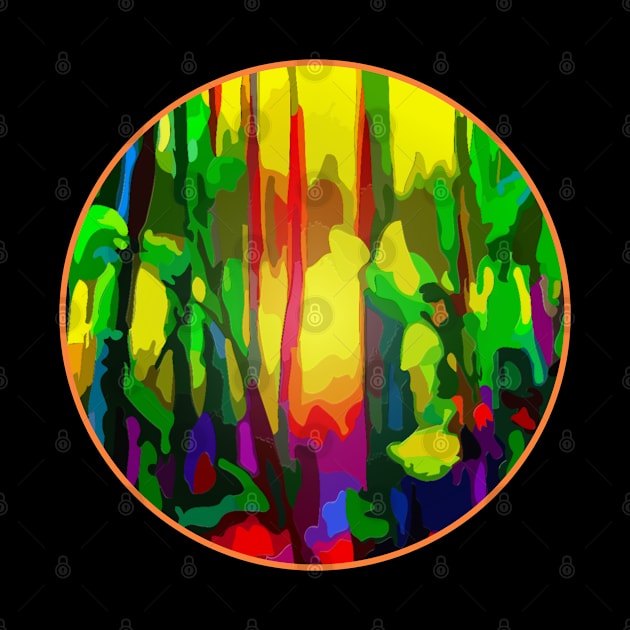 Circle Abstract Jungle Multicolor by Lebihanto