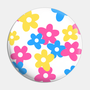 Pan Flower Pattern - Pansexual Flower Pattern Pin