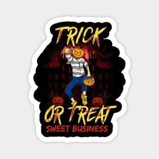 Trick or Treat Nasty Pumpkin Head Guy Halloween Magnet