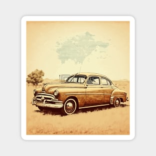 Vintage Car retro 70s Magnet