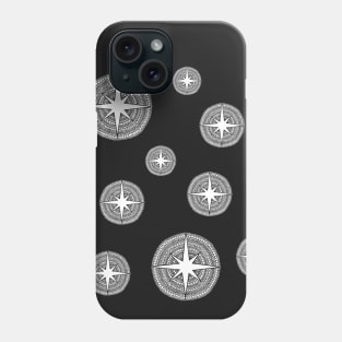 Copy of Twinkle Stars Black and White Pattern with Black Background Phone Case