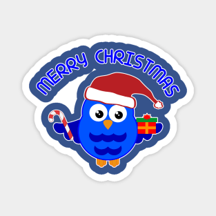 Merry Christmas Owl Magnet