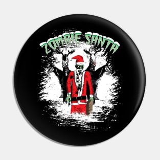 Zombie Santa and Reindeers Pin