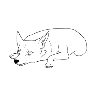 Exhausted Pup (outline) T-Shirt