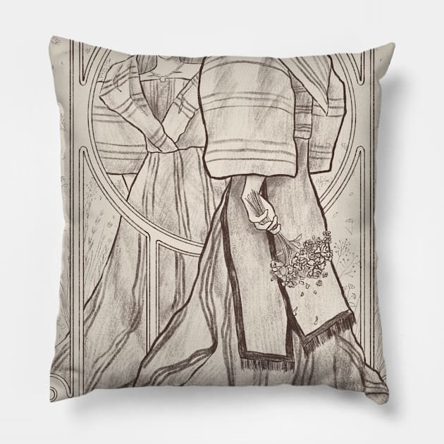 Filipiniana Mirror Sketch Pillow by samsum.art