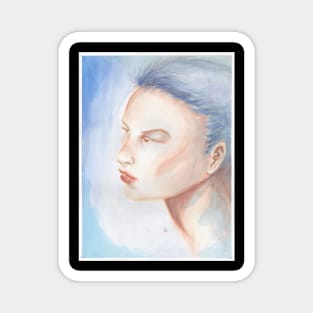 Watercolor girl painting I Magnet