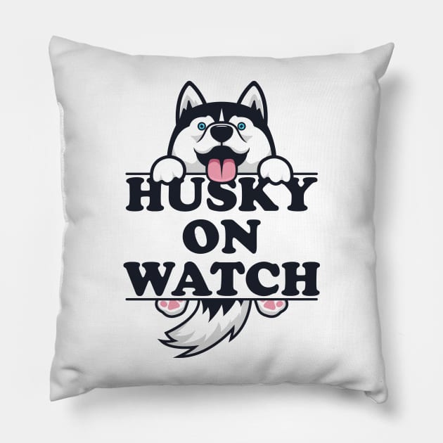 Husky On Watch Pillow by AllanDolloso16