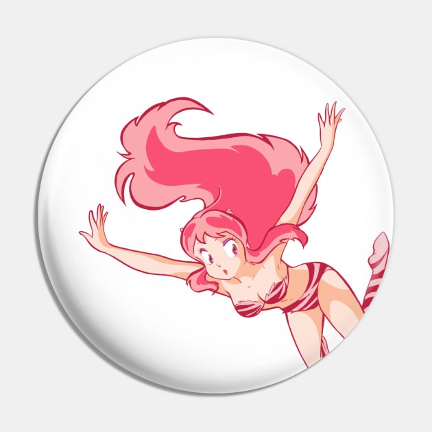 Urusei Yatsura Lum (Lamù) Pink Opening Illustration Pin by Yasimuf