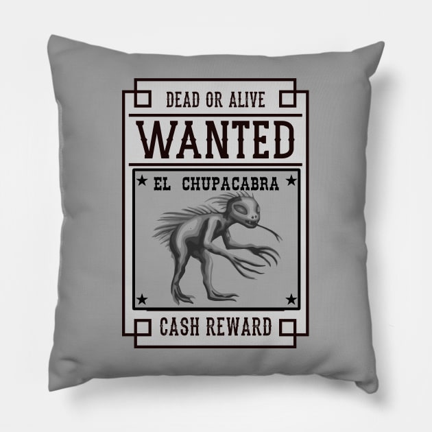 Wanted - Chupacabra Pillow by Slightly Unhinged