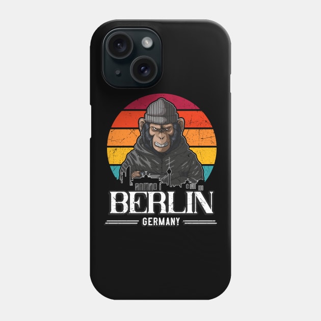 Berlin Retro Monkey Berliner Phone Case by Foxxy Merch