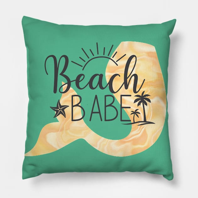 Beach Babe Pillow by Nixart