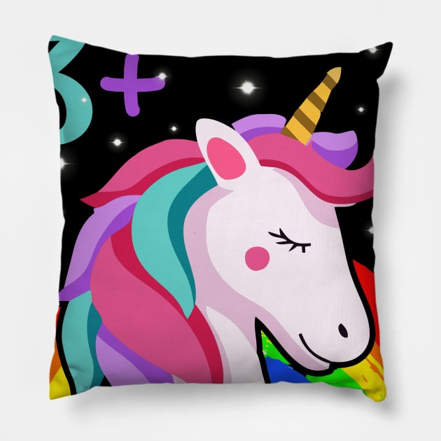 Unicorn Birthday Shirt 13 Years And Magical Girl Boy Gift Pillow by GillTee