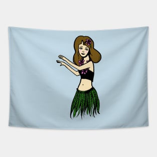 Dancing Hula Girl: Happy Hawaii Tapestry