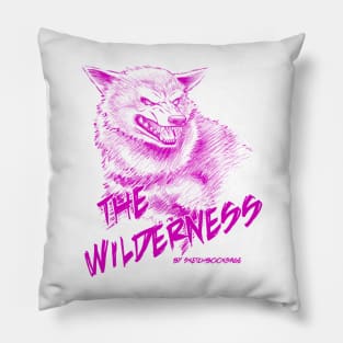 Wolf, The Wilderness- Pink Design Pillow