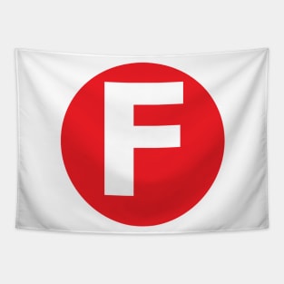 Letter F Big Red Dot Letters & Numbers Tapestry