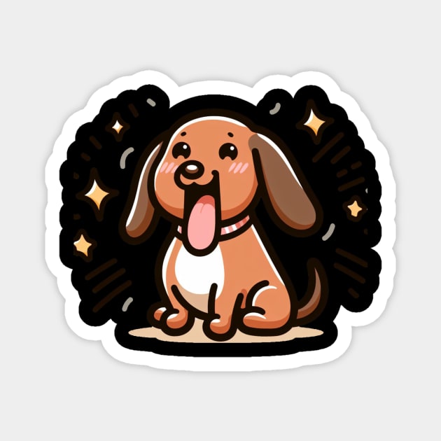 Adorable Dachshund Delights: Miniature Wiener Dog Art Magnet by IamActiveDog