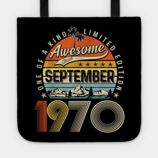 Awesome Since September 1970 Vintage 53rd Birthday Tote