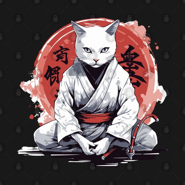 Japanese Samurai Cat Kawaii Ninja Cat by rhazi mode plagget