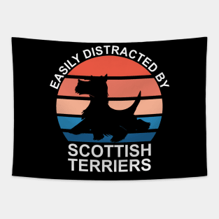 Easily Distracted By Scottish Terriers Tapestry