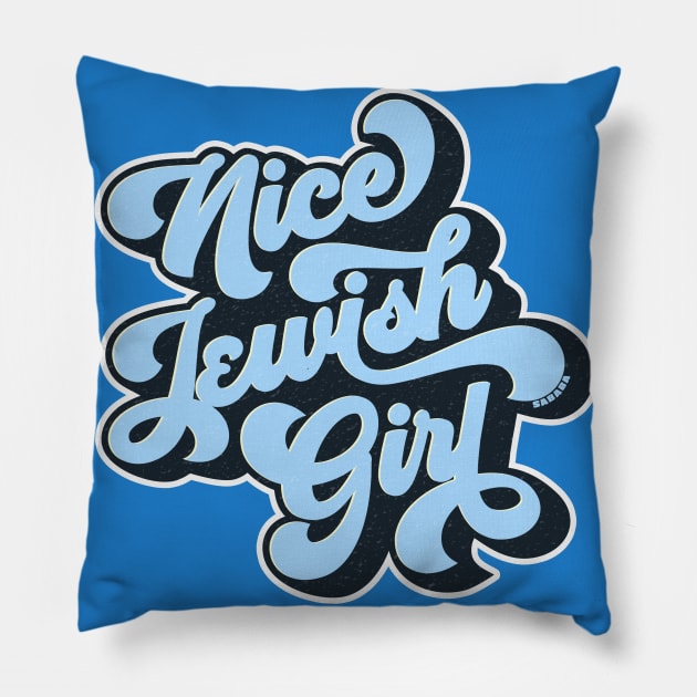 Nice Jewish Girl Retro Pillow by sababa