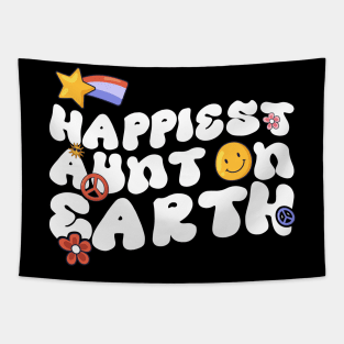 Funny Aunt Family Design - Happiest Aunt On Earth Tapestry