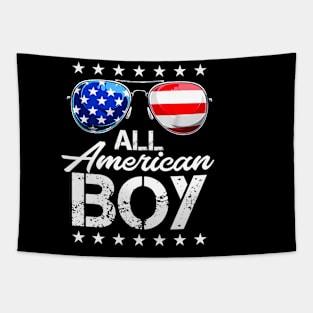 4th of July Shirt ALL AMERICAN BOY USA Flag Patriotic Family Tapestry