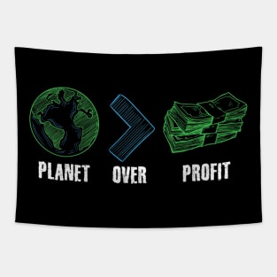Planet Over Profit Global Warming Tapestry