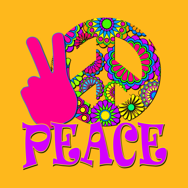 Hippie Peace Sign Cool Peace Sign T Shirt Teepublic 7762