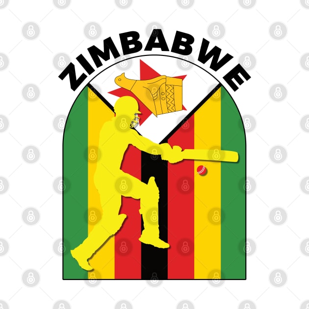 Zimbabwe Cricket Batsman Zimbabwe Flag by DPattonPD