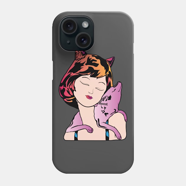 Cute Girl with Dog Phone Case by SVGdreamcollection