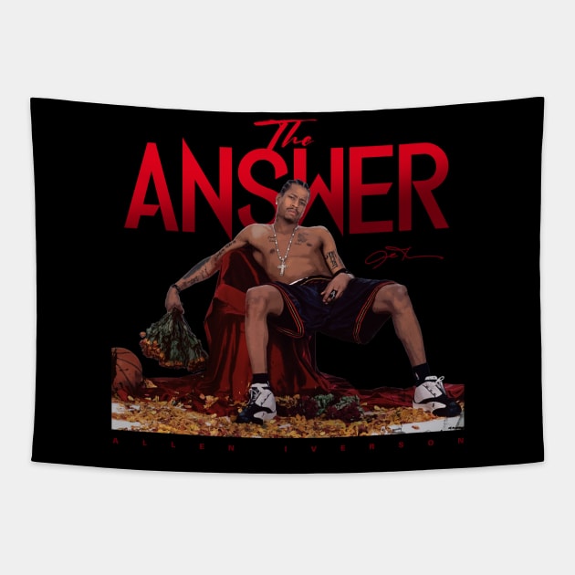 Allen Iverson with Roses Tapestry by Juantamad