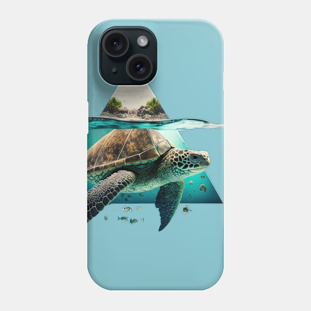 The Triangle Turtle with Ocean life Phone Case by Imagine79