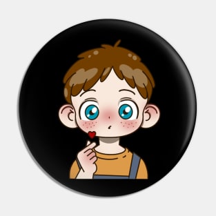 Anime cute boy spreading love Pin