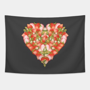 I love strawberry heart shape Tapestry