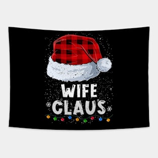 Wife Claus Red Plaid Christmas Santa Family Matching Pajama Tapestry