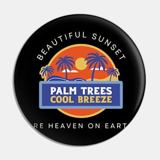 Blue and Orange Modern Beautiful Sunset Pin