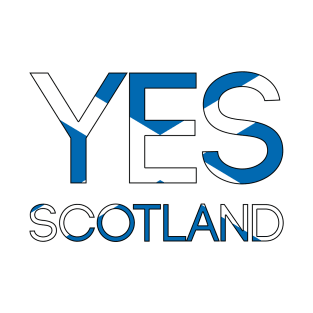 YES SCOTLAND, Pro Scottish Independence Saltire Flag Text Slogan T-Shirt