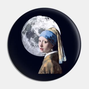 Girl with a pearl earring and the moon Pin