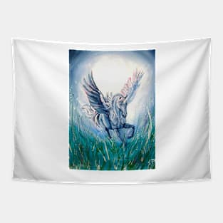 Flying pegasus in Moonlight Tapestry